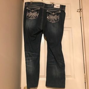 Grace LA Bedazzled Blue Jeans sz 19 altered Length